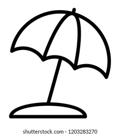 A sunshade in beach, beach umbrella 