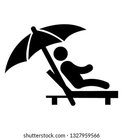 Sunshade pictogram, relation concept.