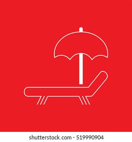 sunshade recliner Icon Vector Illustration