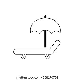 sunshade recliner Icon Vector Illustration