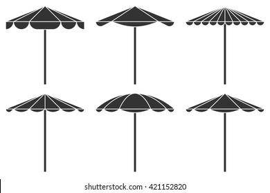 Sunshade set. Umbrellas on white background. Vector illustration