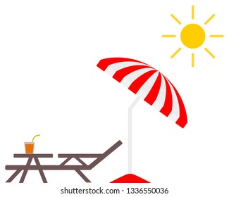Sunshade, table, sun lounge and sun