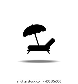 Sunshade/Parasol And Sunbed Single Icon
