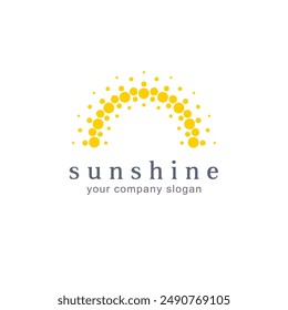 Sunshine abstract vector logo design template.