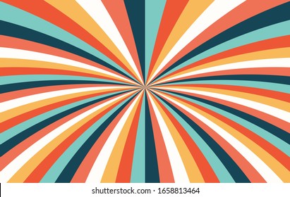 Sunshine Background Vector. Abstract Sunburst Wallpaper For Business Website. Banner Social Media Advertising. Colorful Rainbow