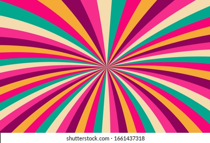 Sunshine background vector. Abstract sunburst wallpaper for business website. banner social media advertising. colorful rainbow