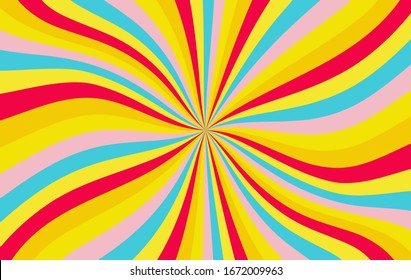 Sunshine background vector. Abstract sunburst wallpaper for business website. banner social media advertising. colorful rainbow