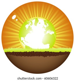 bola de sol con tierra