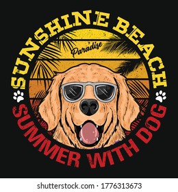 Sunshine beach summer with dog t shirt design