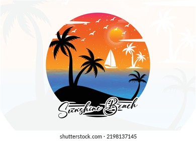 Sunshine beach t shirt design