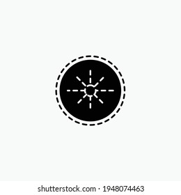 Sunshine in black circle logo. Space moon star astronomy eclipse abstract sun dark abstrak, vector, symbol, logo, icon, sign, Illustration Minimalist.