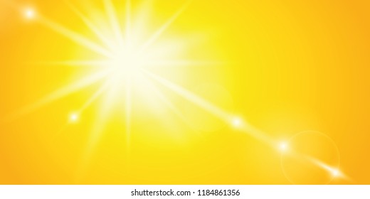 sunshine bright sky yellow background vector illustration