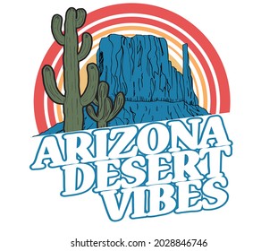 Sunshine and cactus arizona desert vector artwork for t shirt  sticker  poster   others 