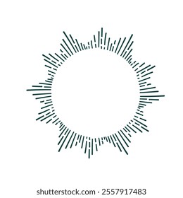 sunshine circle vector design frame elements set modern minimalistic doodle