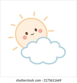 Sunshine and Cloud Pattern, Orange sunshine Background, Good morning sunshine, Hello Sunshine Wallpaper Love Cards Vector Stock Vector Illustration.