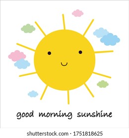 Sunshine and clouds Pattern, Weather white Backgrounds, Yellow sunshine, Sunshine Background, Hello Sunshine Wallpaper Love Cards Vector Stock Vector Illustration, sun, cloud.
