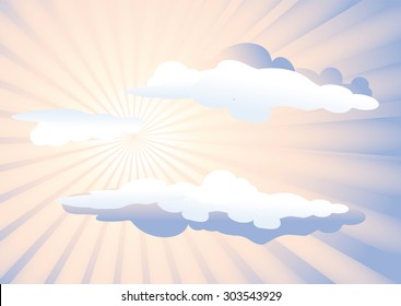 Sunshine and clouds in a pink-violet range