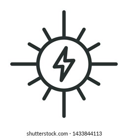 sunshine and current symbol - minimal line web icon. simple vector illustration. concept for infographic, website or app.