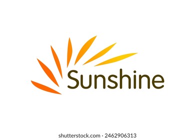 Sunshine design logo, sun energy company identity vector illustration.