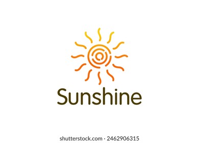 Sunshine design logo, sun energy company identity vector illustration.