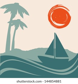 sunshine design over landscape background vector illustration