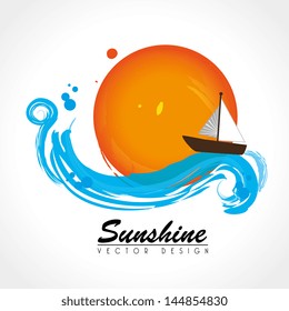 sunshine design over white background vector illustration