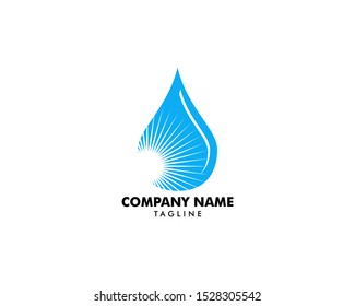 Sunshine Drop Water Logo Template Illustration Design