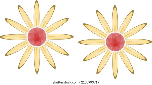 Aranillos de sol, ilustración, vector sobre un fondo blanco.