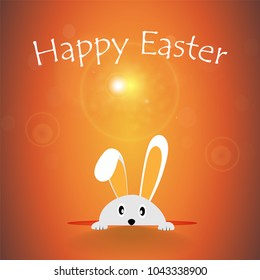 Sunshine, eggs And Rabbit is one of the symbols used to send joy in Easter. Golden light, paper cut, is designed to be used in logos, paper marks, brochures, greeting cards. All types of publications.