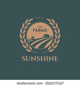 Sunshine family farm - logo design.