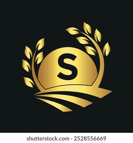 Sunshine Farm Logo combine with letter S vector template