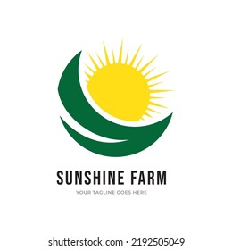 Sunshine farm logo vector template.