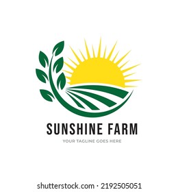 Sunshine farm logo vector template.