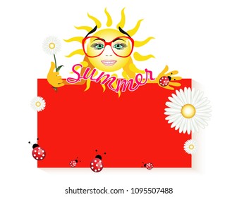 Sunshine fun sticker red