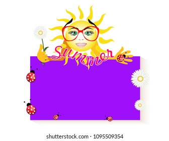Sunshine fun sticker violet
