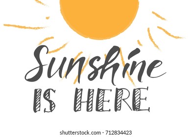 Sunshine hand lettering quotes for you
