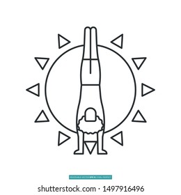 Sunshine and Handstands icon vector illustration logo template for many purpose. Isolated on white background.
