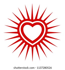 Sunshine heart icon. Simple illustration of sunshine heart vector icon for web design isolated on white background