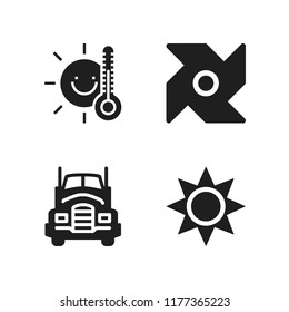 sunshine icon. 4 sunshine vector icons set. sunny, truck and sun icons for web and design about sunshine theme