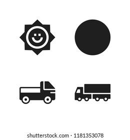 sunshine icon. 4 sunshine vector icons set. ball, sun and lorry icons for web and design about sunshine theme