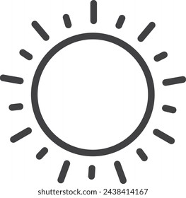 Sunshine icon. Hot summer sun linear symbol