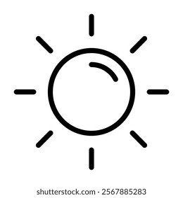 Sunshine Icon Lineal Style Vector Illustration