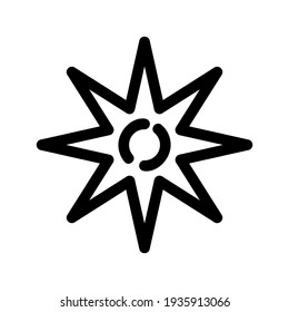 icono de brillo solar o logotipo símbolo de signo aislado ilustración vectorial de alta calidad estilo negro iconos vectoriales
