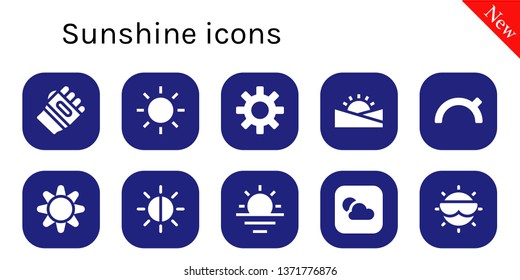 sunshine icon set. 10 filled sunshine icons.  Simple modern icons about  - Karate, Sun, Sunset, Evening, Brightness, Sunrise, Weather