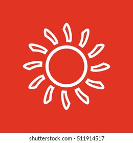 The sunshine icon. Sunrise and sunshine, weather, sun symbol. UI. Web. Logo. Sign Flat design App Stock vector