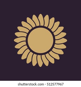 The sunshine icon. Sunrise and sunshine, weather, sun symbol. UI. Web. Logo. Sign Flat design App Stock vector
