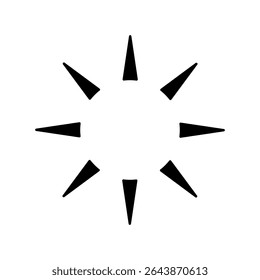 Vetor ícone de luz do sol. Raios do sinal de ilustração do sol. Símbolo da coroa solar. Ícone da Web da Sun. Brilhar design de símbolo para web e app.