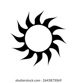 Vetor ícone de luz do sol. Raios do sinal de ilustração do sol. Símbolo da coroa solar. Ícone da Web da Sun. Brilhar design de símbolo para web e app.