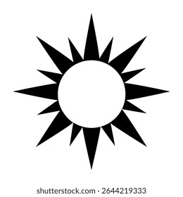 Vetor ícone de luz do sol. Raios do sinal de ilustração do sol. Símbolo da coroa solar. Ícone da Web da Sun. Brilhar design de símbolo para web e app.