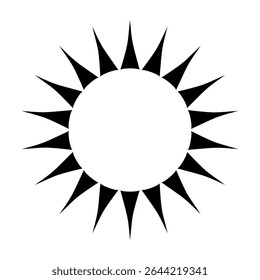 Vetor ícone de luz do sol. Raios do sinal de ilustração do sol. Símbolo da coroa solar. Ícone da Web da Sun. Brilhar design de símbolo para web e app.